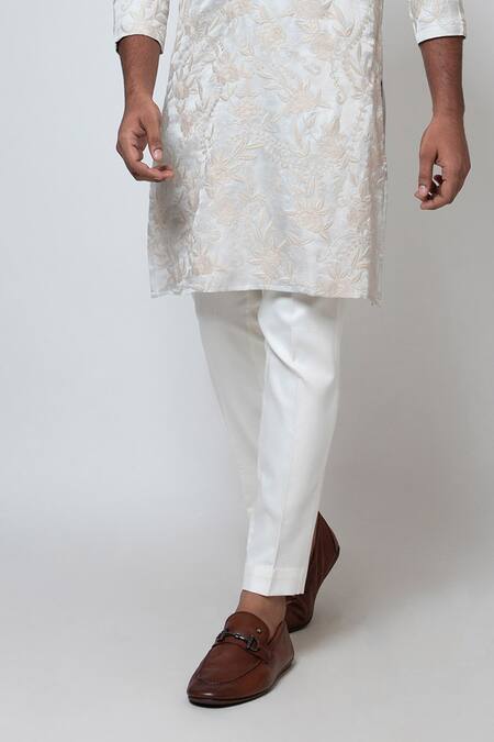 Buy Yoseba Grey Linen, Satin, Cotton Embroidery Kadhai Jaal Work Kurta And Pant Set Online at Aza Fashions Buy_Yoseba_Grey Linen, Satin, Cotton Embroidery Kadhai Jaal Work Kurta And Pant Set _Online_at_Aza_Fashions