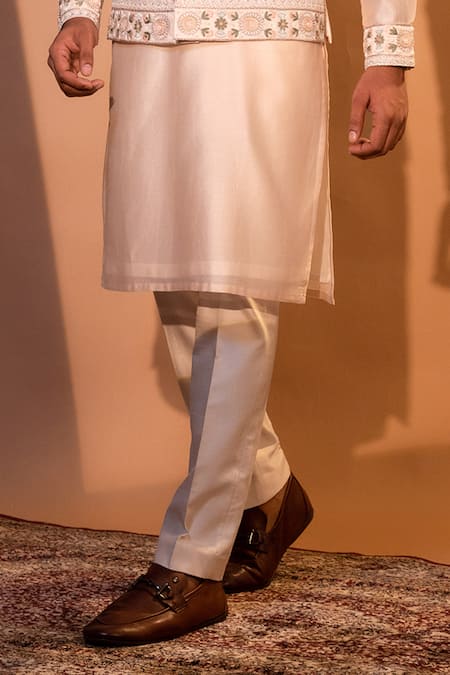 Yoseba Pink Chanderi Silk, Cotton Embroidery Bundi Kurta Set at Aza Fashions Yoseba_Pink Chanderi Silk, Cotton Embroidery Bundi Kurta Set _at_Aza_Fashions