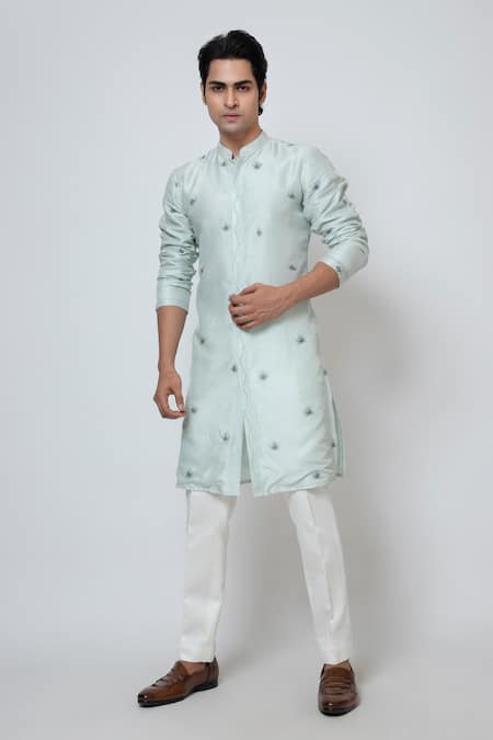 YOSEBA Powder Blue Embroidered Kurta Set 