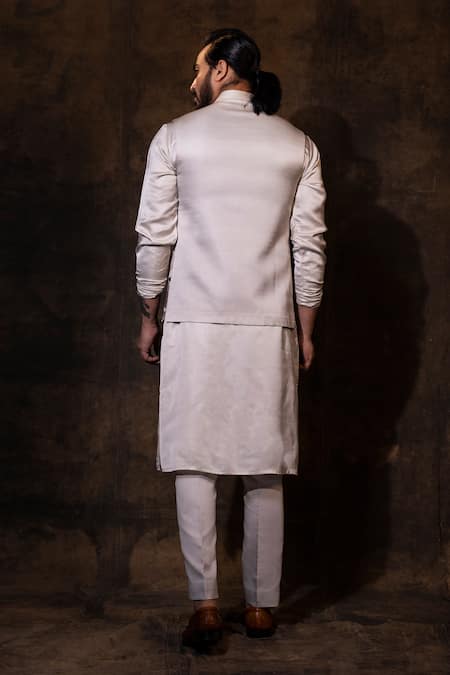 Yoseba Gray Linen, Satin, Cotton Embroidery Abstract Geometric Nehru Jacket Kurta Set Online at Aza Fashions Yoseba_Gray Linen, Satin, Cotton Embroidery Abstract Geometric Nehru Jacket Kurta Set _Online_at_Aza_Fashions