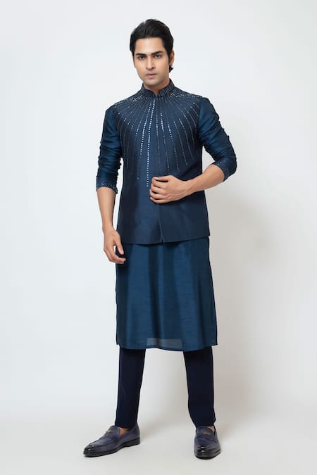 YOSEBA Nirvana Embroidered Nehru Jacket Kurta Set 