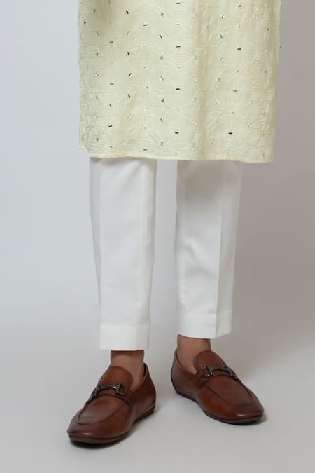 Shop Yoseba Yellow Linen, Satin, Cotton Mirrors, Embroidery Canary Charm Kurta With Pant Online at Aza Fashions Shop_Yoseba_Yellow Linen, Satin, Cotton Mirrors, Embroidery Canary Charm Kurta With Pant _Online_at_Aza_Fashions