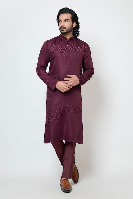 YOSEBA French Knots Embroidered Kurta With Pant 