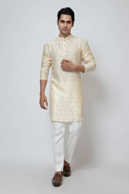 YOSEBA Beige Sequin Embroidered Kurta Set 