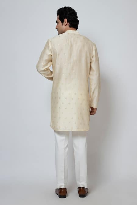 Shop Yoseba Beige Chanderi, Silk, , Pure Sequins Embroidered Kurta Set at Aza Fashions Shop_Yoseba_Beige Chanderi, Silk, , Pure Sequins Embroidered Kurta Set _at_Aza_Fashions