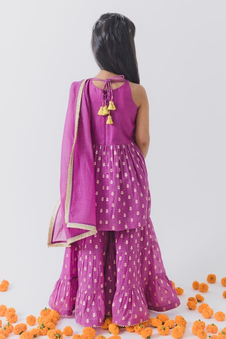 BOTEH Floral Embroidered Peplum Kurta Set 