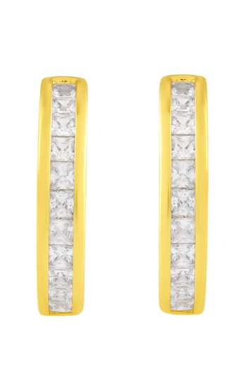 Arvino_Gold Plated Crystals Classic Facet Cubic Zirconia Embellished Earrings _Online_at_Aza_Fashions