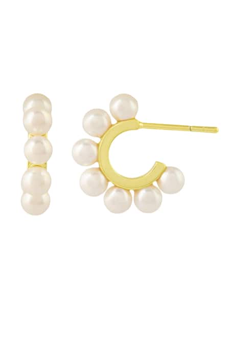Buy_Arvino_Gold Plated Pearls Elysian Embellished Earrings _Online_at_Aza_Fashions
