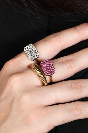 Arvino Crystal Bullion Finery Ring 