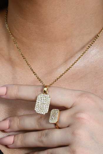 Buy_Arvino_Gold Plated Crystals Bullion Finery Ring _Online_at_Aza_Fashions