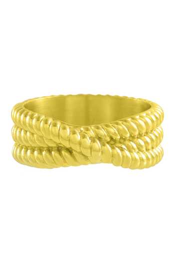 Shop_Arvino_Gold Plated Intertwined Rope Ring _Online_at_Aza_Fashions
