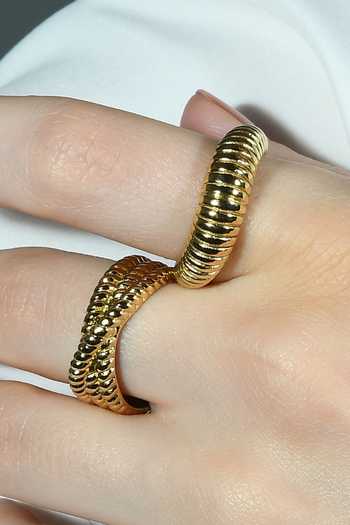 Buy_Arvino_Gold Plated Intertwined Rope Ring 