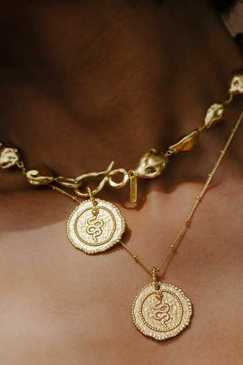 Arvino Embossed Snake Coin Charm 