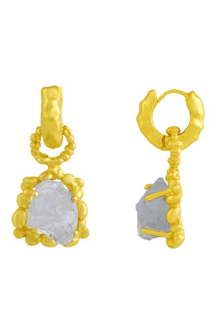 Buy_Arvino_Gold Plated Stones Aquamarine Sorcery Embellished Drops _Online_at_Aza_Fashions