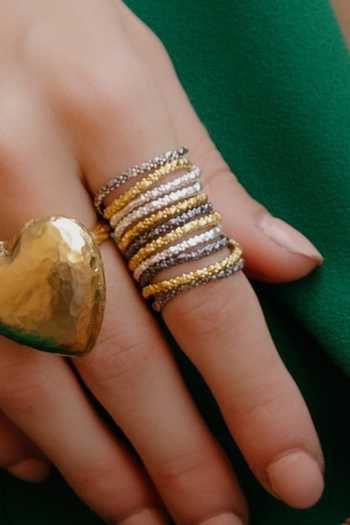 Arvino Granulated Multitone Stack Ring 