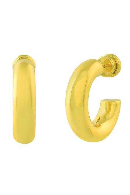 Arvino_Gold Plated Glow Hoops Medium _Online_at_Aza_Fashions