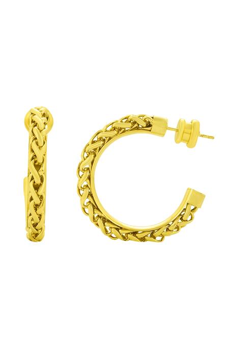 Arvino_Gold Plated Nautical Knot Hoops _Online_at_Aza_Fashions