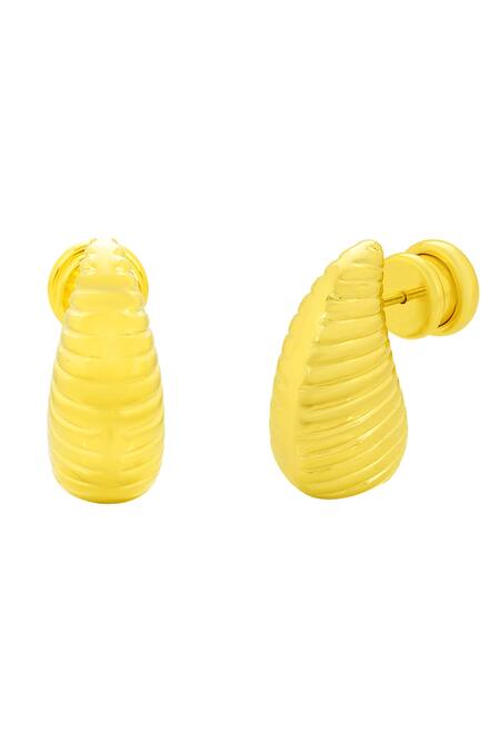 Shop_Arvino_Gold Plated Linear Stream Teardrop Earrings _Online_at_Aza_Fashions