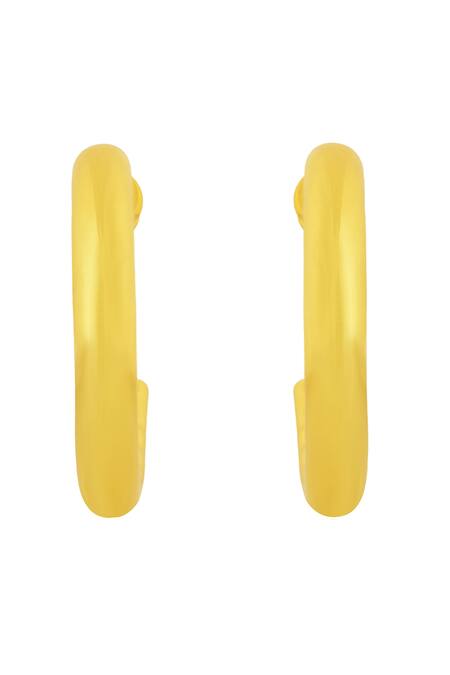 Buy_Arvino_Gold Plated Artisan Inlay Hoops _Online_at_Aza_Fashions