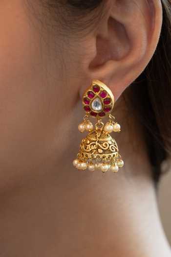 Do Taara Kundan Paisley Embellished Jhumkas