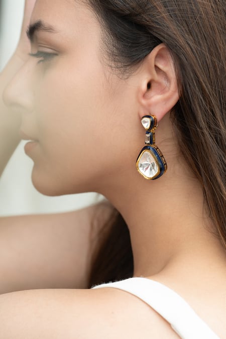 Do Taara Polki Embellished Drop Earrings