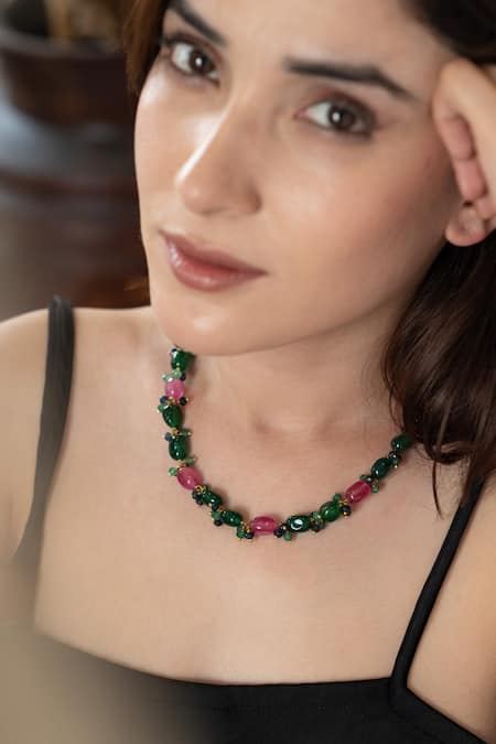 Do Taara Onyx Embellished Necklace 