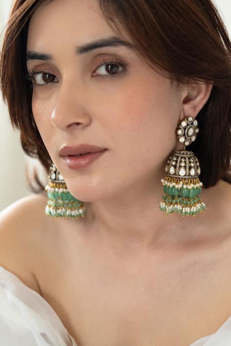 Do Taara Polki Embellished Jhumkas 