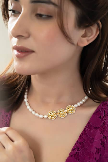 Do Taara Kundan & Pearl Embellished Pendant Necklace 