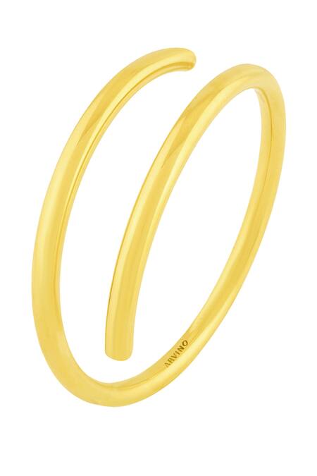 Arvino_Gold Plated Plain Crossover Bangle _Online_at_Aza_Fashions