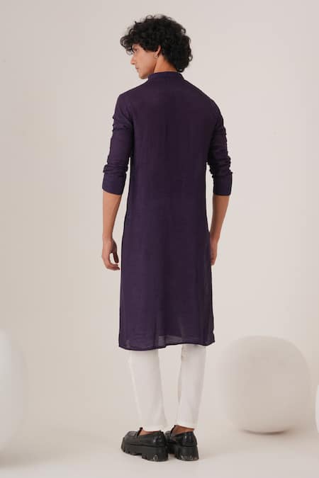 Label Shristi Chetani Thread Embroidered Silk Kurta Set 