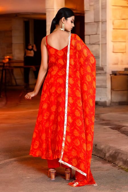 Bannhi By Priyanka Rathore Floral Vine Print Anarkali Pant Set 