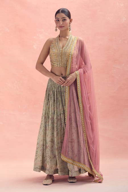 MATSYA Floral Print Lehenga Set 