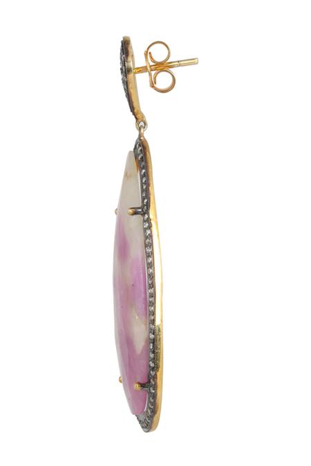 Anuka Jewels Pink Stones, Zari Sapphire Drop Earrings Online at Aza Fashions Anuka Jewels_Pink Stones, Zari Sapphire Drop Earrings _Online_at_Aza_Fashions