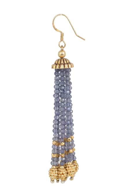 Anuka Jewels Blue Beads Iolite Tassel Earrings Online at Aza Fashions Anuka Jewels_Blue Beads Iolite Tassel Earrings _Online_at_Aza_Fashions