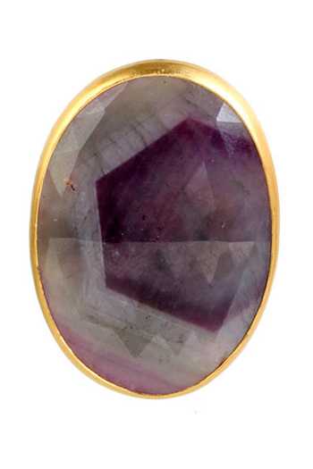 Anuka Jewels_Purple Stones Framed Hexa Studs _Online_at_Aza_Fashions