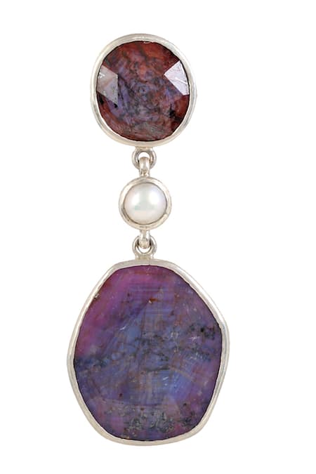 Anuka Jewels_Silver Plated Pearls, Rhinestones Amyra Dew Drop Earrings _Online_at_Aza_Fashions