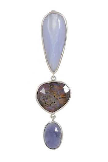 Anuka Jewels_Silver Plated Chains, Stones Carnelia Drop Earrings _Online_at_Aza_Fashions