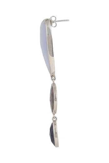 Buy_Anuka Jewels_Silver Plated Chains, Stones Carnelia Drop Earrings _Online_at_Aza_Fashions