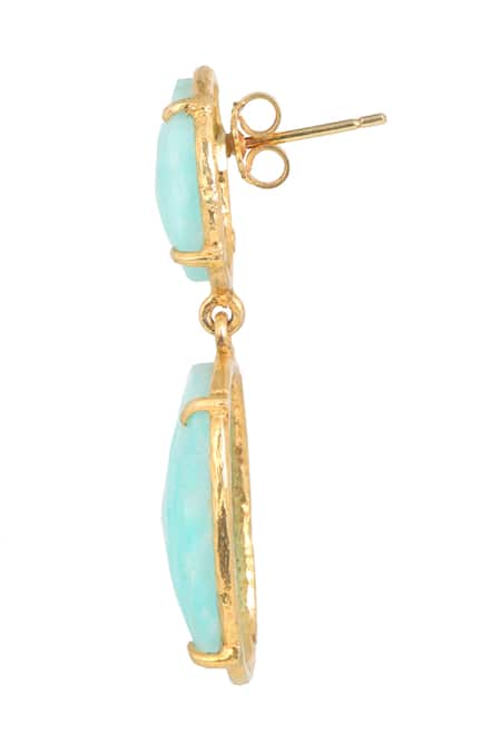 Anuka Jewels Blue Stones Amazonite Studded Dangler Drop Earrings Online at Aza Fashions Anuka Jewels_Blue Stones Amazonite Studded Dangler Drop Earrings _Online_at_Aza_Fashions