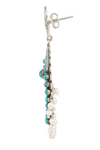 Anuka Jewels_Silver Plated Pearls, Tassels Phool Embellished Chandbalis _Online_at_Aza_Fashions