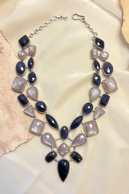 Anuka Jewels Moonstone Embellished Pendant Necklace 