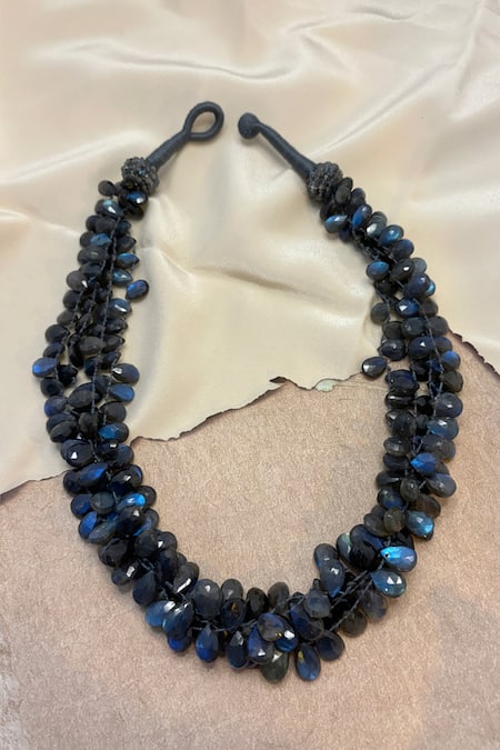 Anuka Jewels Blue Labradorite Stone Embellished Necklace 