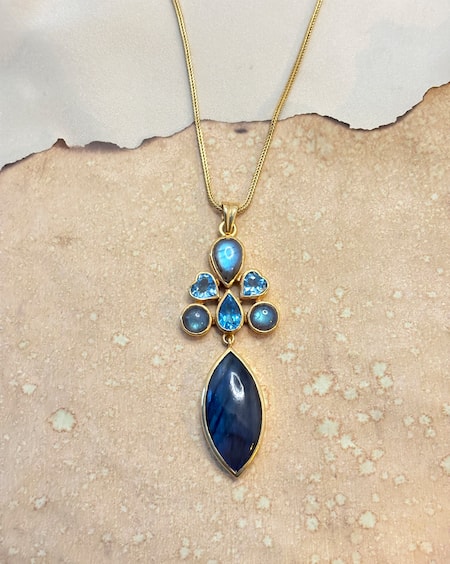 Anuka Jewels Topaz Stone Embellished Pendant Necklace 