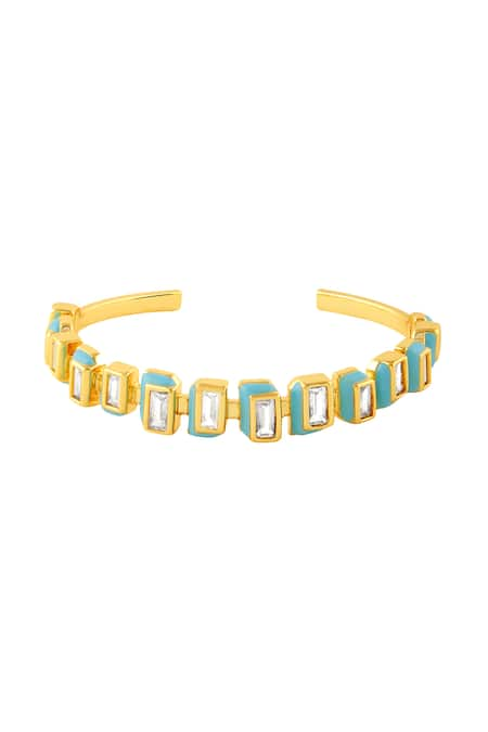 ISHARYA Enamelled Stone Cuff Bracelet 