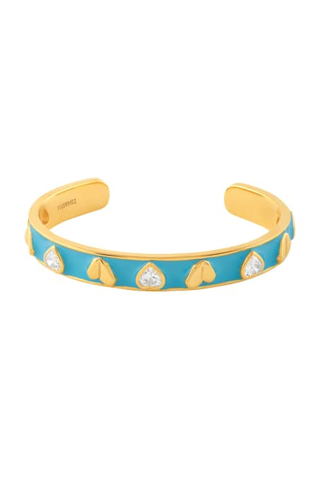 ISHARYA Lucky Charms Enamelled Heart Cuff Bracelet 