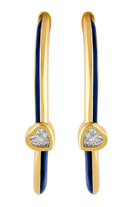 ISHARYA Cubic Zirconia Embellished Hoops 