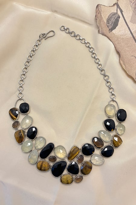 Anuka Jewels Gemstone Cluster Necklace 