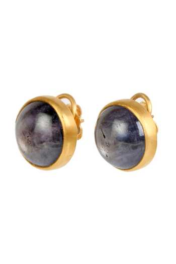 Shop Anuka Jewels Purple Stones Helix Stud Earrings at Aza Fashions Shop_Anuka Jewels_Purple Stones Helix Stud Earrings _at_Aza_Fashions