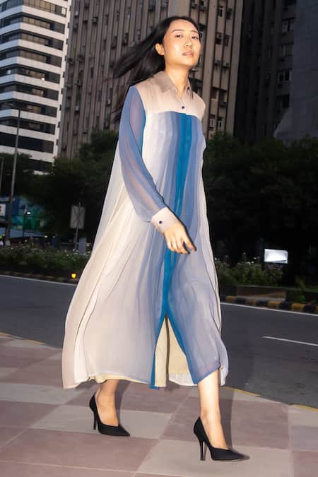 Leh Studios Multi Color Viscose Collared Lyra Shirt Dress Online at Aza Fashions Leh Studios_Multi Color Viscose Collared Lyra Shirt Dress _Online_at_Aza_Fashions