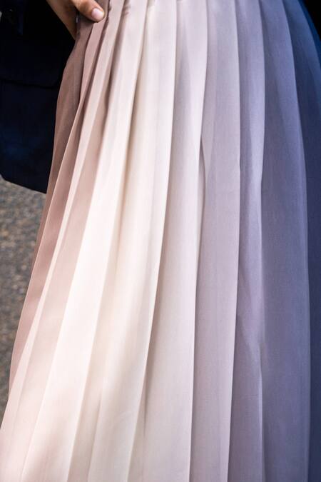 Leh Studios Multi Color Viscose Lyra Pleated Skirt Online at Aza Fashions Leh Studios_Multi Color Viscose Lyra Pleated Skirt _Online_at_Aza_Fashions